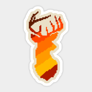 Pixel Art Deer Hunter Sunset for Deer Hunting Sticker